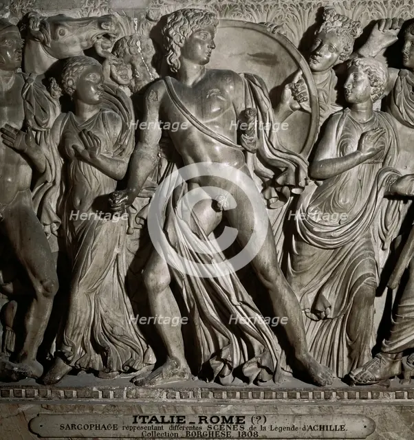 Attic sarcophagus depicting Achilles in the Court of King Lycomedes, Greek, c240 (2008).  Creator: Unknown.