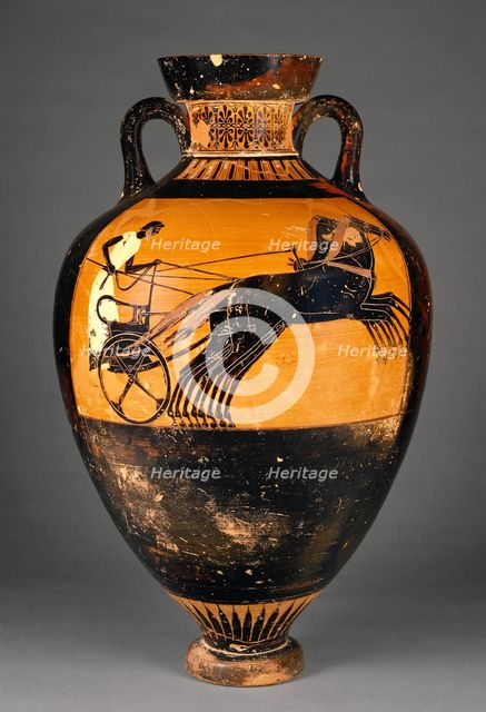 Attic Panathenaic Amphora, 500-480 BC. Creator: Kleophrades Painter.