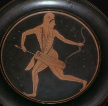Attic plate with an image of an archer in Scythian dress, 5th century BC. Artist: Epiktetos