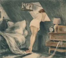 Attic Room, 1940. Creator: Icart, Louis Justin Laurent (1888-1950)