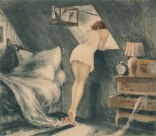 Attic Room, 1940. Creator: Icart, Louis Justin Laurent (1888-1950)