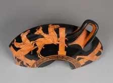 Attic Red-Figure Cup Type B Fragment, 515-500 BC. Creator: Proto-Panaitian Group