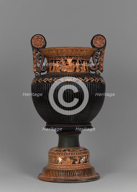 Attic Red-Figure Dinoid Volute Krater and Stand, 390-380 BC. Creator: Meleager Painter.