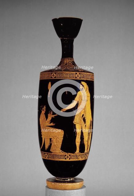 Attic red-figure lekythos with image of Heracles, Dianeira and Hyllos, 5th century BC. Artist: Villa Giulia Painter.