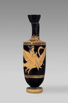 Attic red-figure lekythos depicting Aphrodite riding a flying swan, 5th century BC. Artist: Achilles Painter