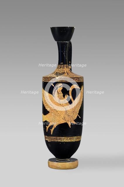 Attic red-figure lekythos depicting Aphrodite riding a flying swan, 5th century BC. Artist: Achilles Painter.