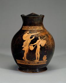 Attic Red-Figure Oinochoe, Shape 3 (Chous), about 470 BC. Creator: Oionokles Painter