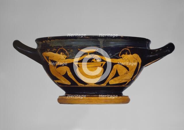 Attic red-figure skyphos, 510-500 BC. Artists: Unknown, Epiktetos.