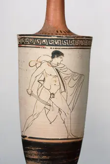 Attic White-Ground Lekythos, about 460 BC. Creator: Tymbos Painter