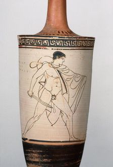Attic White-Ground Lekythos, about 460 BC. Creator: Tymbos Painter