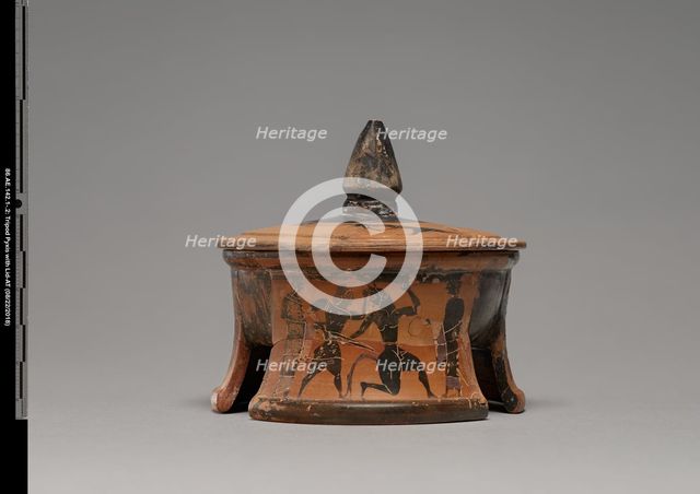 Attic Tripod Pyxis with Lid, about 540 BC. Creator: Unknown.