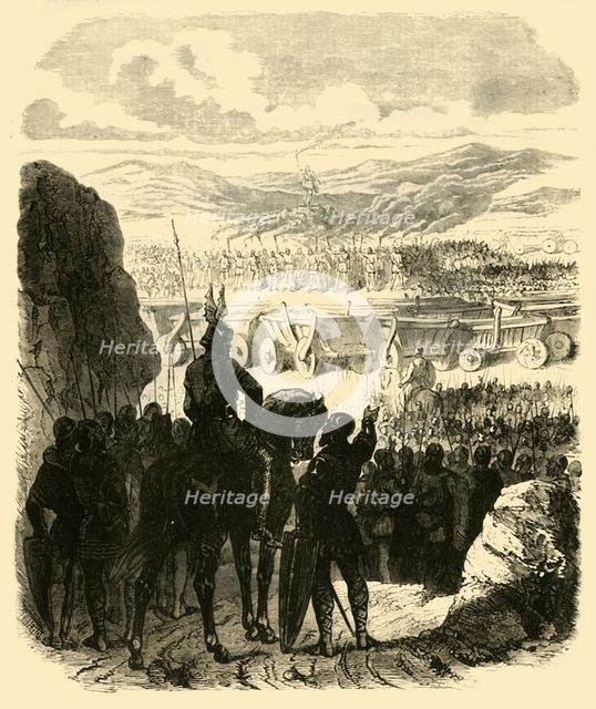 'Attila on the Pyre, after His Defeat by Aetius', (453AD), 1890.   Creator: Unknown.