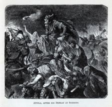 Attila after his Defeat at Soissons, 1882. Artist: Vogel, Hermann (1854-1921)