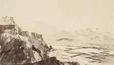 Attock on the Indus River- From a Drawing, 1858-61. Creator: Unknown