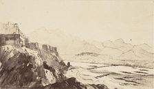 Attock on the Indus River- From a Drawing, 1858-61. Creator: Unknown
