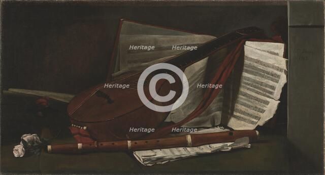 Attributes of Music, 1863. Creator: François Bonvin (French, 1817-1887).