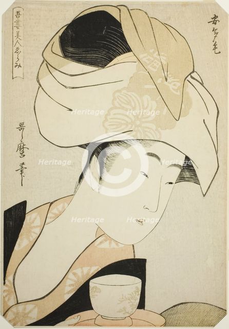 Atage, from the series "A Selection of Eastern Beauties (Azuma bijin erami)", Japan, c. 1798. Creator: Kitagawa Utamaro.