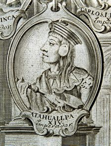 Atahualpa (1500-1533), last emperor of Peru, detail of engraving Astronomical and Physical Obser…