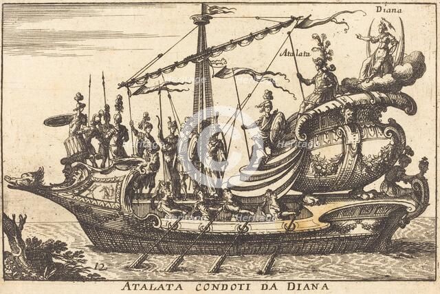 Atalata condoti da Diana. Creator: Balthasar Moncornet.