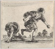 Atalanta and Hippomenes, from Game of Mythology (Jeu de la Mythologie), 1644. Creator: Stefano della Bella