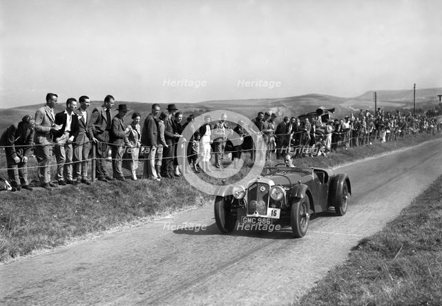 Atalanta of GAT Weldon competing at the Bugatti Owners Club Lewes Speed Trials, Sussex, 1937. Artist: Bill Brunell.