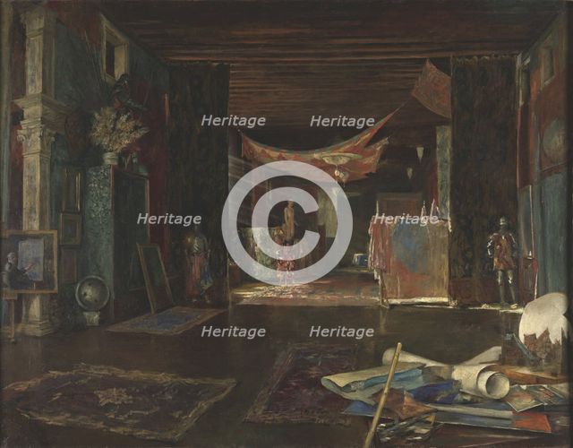 Atelier of the artist at Palazzo Pesaro degli Orfei. Creator: Fortuny y Madrazo, Mariano (1871-1949).