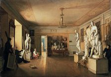 Atelier of the Artist Alexei Venetsianov in St Petersburg 1827. Artist: Alexander Alexeyev