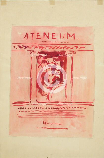 Ateneum magazine cover proposal, published by Wentzel Hagelstam, 1898-1899. Creator: Albert Edelfelt.