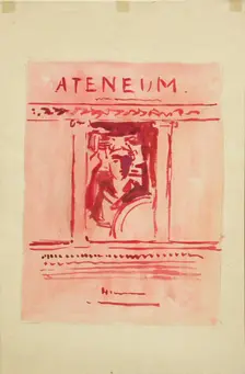 Ateneum magazine cover proposal, published by Wentzel Hagelstam, 1898-1899. Creator: Albert Edelfelt