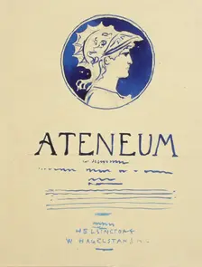 Ateneum magazine cover proposal, published by Wentzel Hagelstam, 1898-1899. Creator: Albert Edelfelt