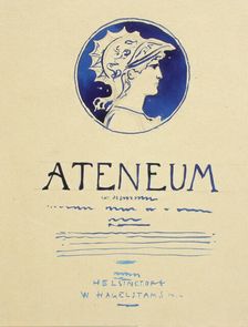 Ateneum magazine cover proposal, published by Wentzel Hagelstam, 1898-1899. Creator: Albert Edelfelt