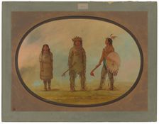 Athapasca Chief, His Wife, and a Warrior, 1855/1869. Creator: George Catlin