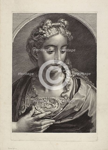 Athena, from Cabinet Reynst; Variarum imaginum a celeberrimis artificibus pictarum..., c. 1650. Creator: Cornelis de Visscher.