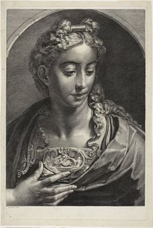 Athena, from Cabinet Reynst; Variarum imaginum a celeberrimis artificibus pictarum..., c. 1650. Creator: Cornelis de Visscher