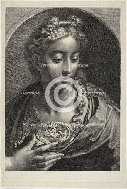 Athena, from Cabinet Reynst; Variarum imaginum a celeberrimis artificibus pictarum..., c. 1650. Creator: Cornelis de Visscher.