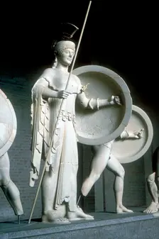 Athena from part of the West Pediment of the Temple of Aphaia, Aegina, Greece, c500-480 BC