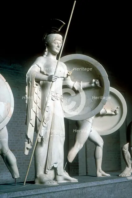 Athena from part of the West Pediment of the Temple of Aphaia,  Aegina, Greece, c500-480 BC. Artist: Unknown