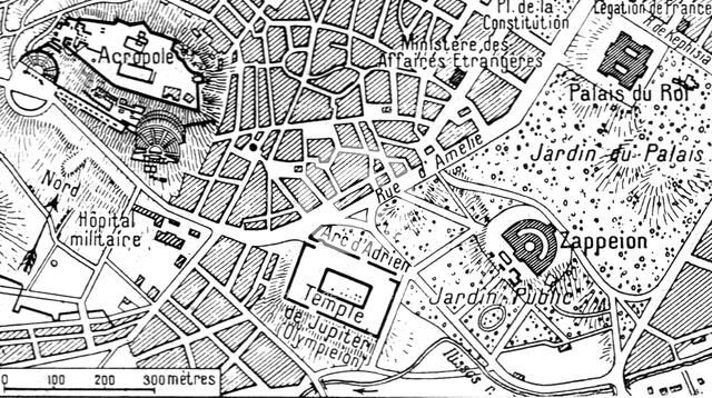 'Athenes vue en avion; Plan correspondant a la photographie ci-dessous', 1916. Creator: Unknown.