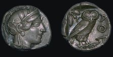 Athenian owl tetradrachm, late 5th century BC