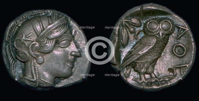 Athenian 'owl' tetradrachm, late 5th century BC. Artist: Unknown