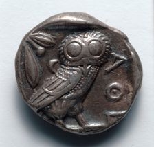 Athenian Tetradrachm: Owl (reverse), 400s BC. Creator: Unknown