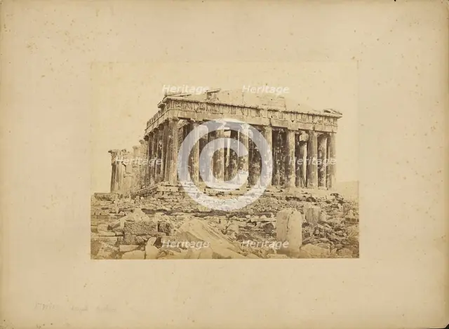 Athens - Parthenon, western facade, 1865. Creator: Konstantinos Dimitriou.