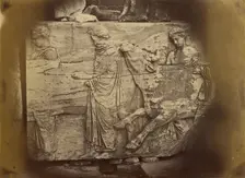 Athens - sculptural fragment, Parthenon frieze, 1865. Creator: Konstantinos Dimitriou
