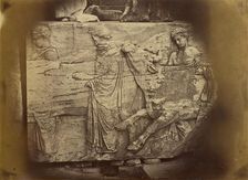 Athens - sculptural fragment, Parthenon frieze, 1865. Creator: Konstantinos Dimitriou