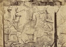 Athens - sculptural fragment, Parthenon frieze, 1865. Creator: Konstantinos Dimitriou