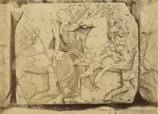Athens - sculptural fragment, Parthenon frieze, 1865. Creator: Konstantinos Dimitriou