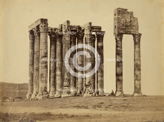 Athens - temple of Zeus Olypmpios, 1865. Creator: Konstantinos Dimitriou.