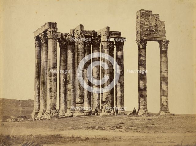 Athens - temple of Zeus Olypmpios, 1865. Creator: Konstantinos Dimitriou.
