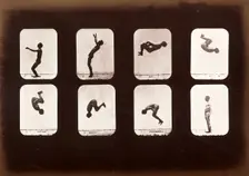 Athletes. Back summersault, 1881. Creator: Eadweard J Muybridge