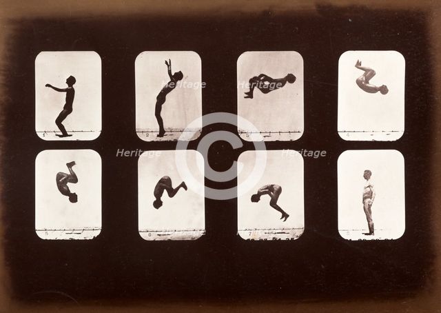Athletes. Back summersault, 1881. Creator: Eadweard J Muybridge.